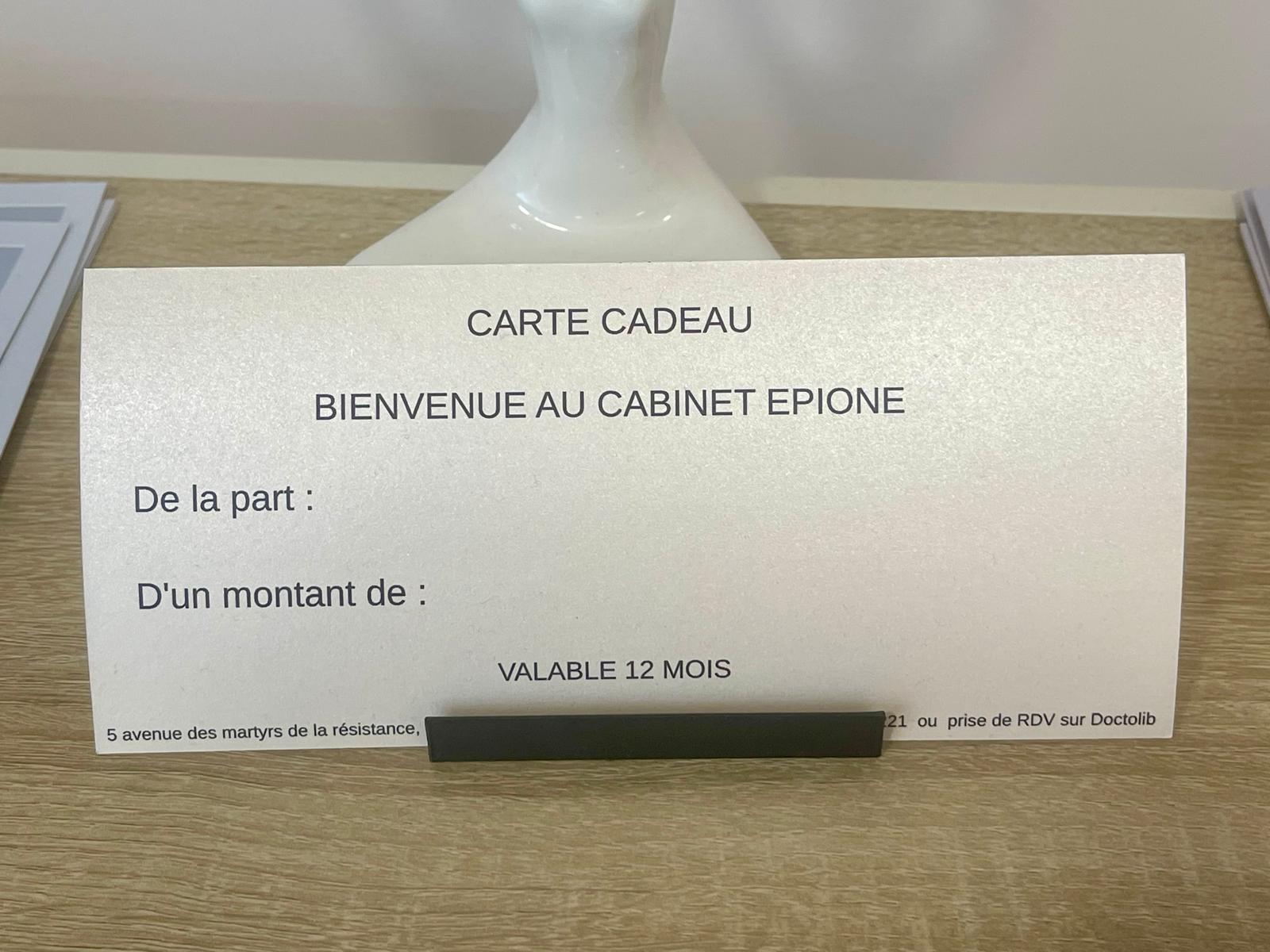 Carte cadeau Épione